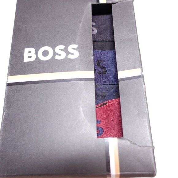 NIB BOSS Men's 3-Pack Trunks Boxer Shorts 2Design G Sz S Black Blue Red - Picture 4 of 6